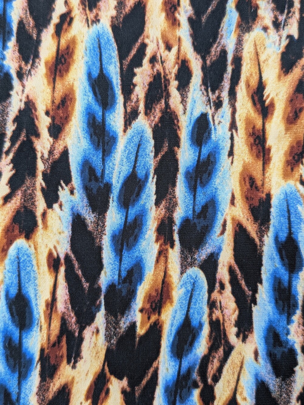 NWT Veronica M. Size XS Brown/Blue Draped Los Angeles Feather Print Jogger Pants - Picture 3 of 16